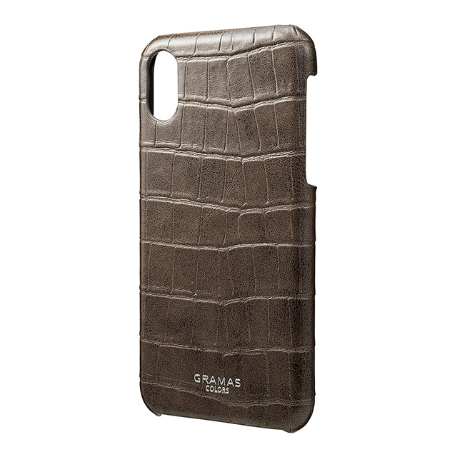 【iPhoneXS/X ケース】“EURO Passione Croco” Shell PU Leather Case (Greige)サブ画像