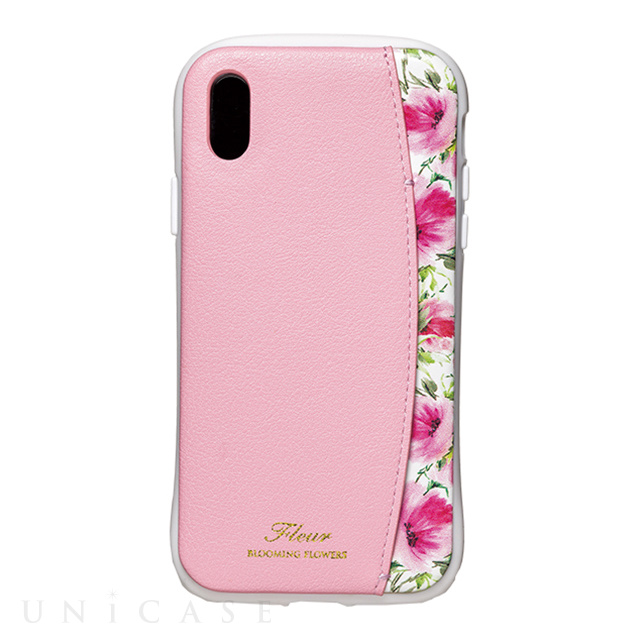 【iPhoneXS/X ケース】プロテクターポケットケース ”Fleur” (PINK)