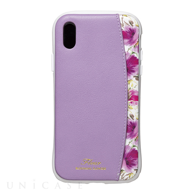 【iPhoneXS/X ケース】プロテクターポケットケース ”Fleur” (PURPLE)