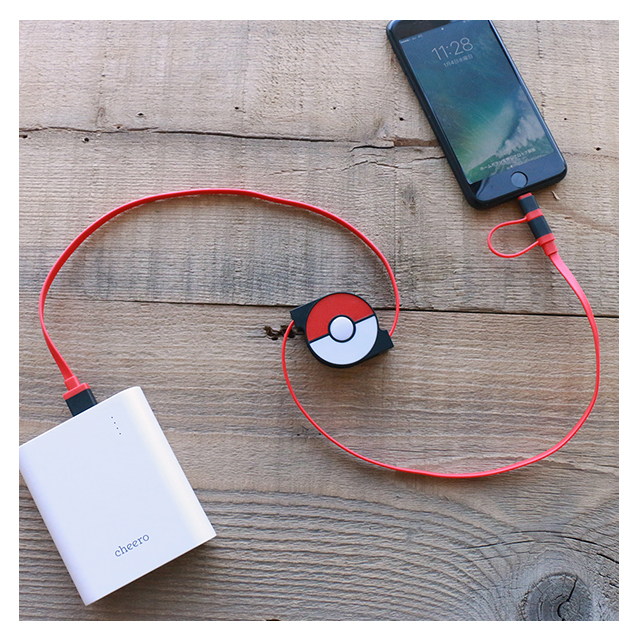 2in1 Retractable USB Cable with Lightning ＆ micro USB POKEMON version 70cm (Red)サブ画像