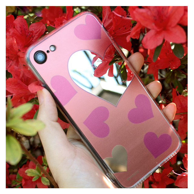 【iPhoneSE(第3/2世代)/8/7 ケース】Heart MIRROR CASE (ピンク)サブ画像