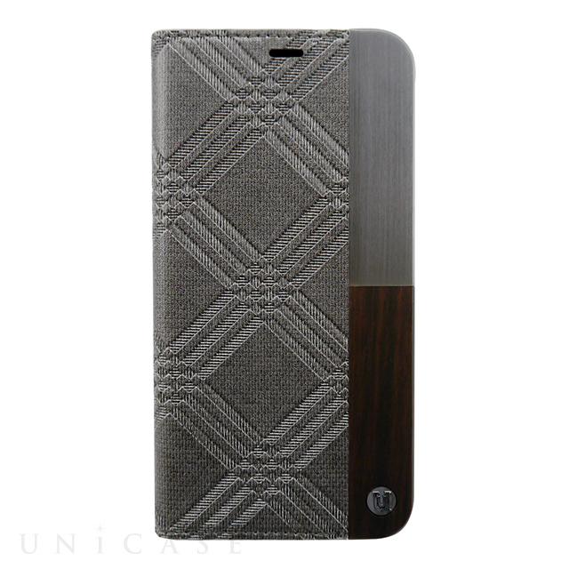 【iPhoneXS/X ケース】50：50 TRINITY EMBOSS FOLIO HARD SHELL (Grey)