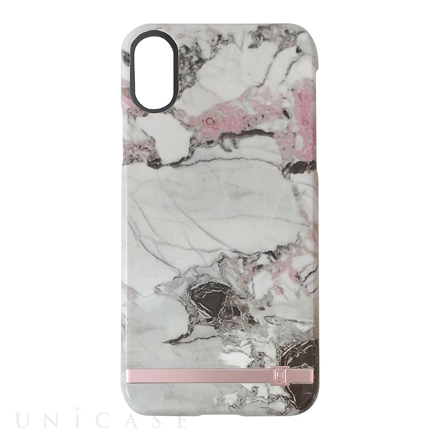 【iPhoneXS/X ケース】GREY/PINK MARBLE PRINT DESIGN