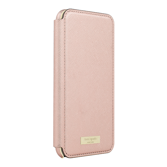 【iPhone8 Plus/7 Plus ケース】Folio Case (Saffiano Rose Gold/Gold Logo Plate)goods_nameサブ画像