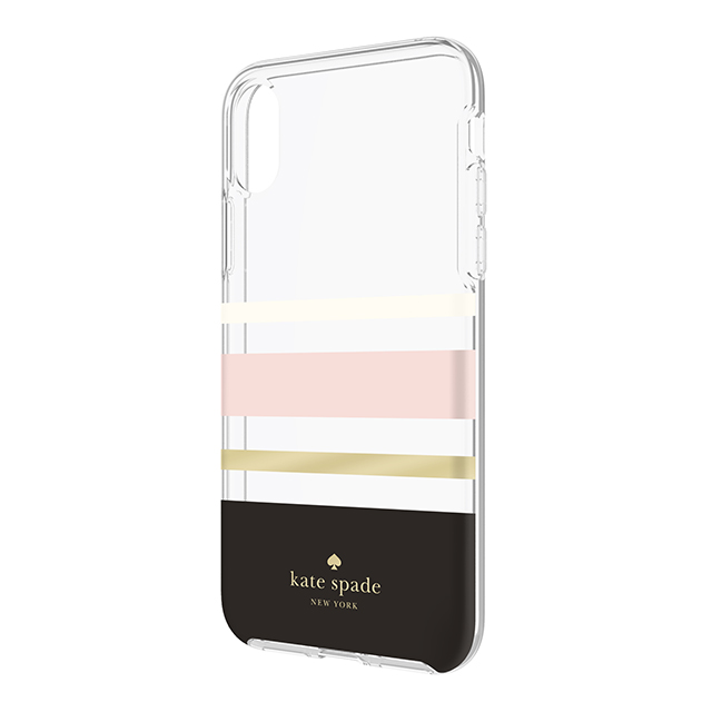 【iPhoneXS/X ケース】Protective Hardshell Case (Charlotte Stripe Black/Cream/Blush/Gold Foil)サブ画像