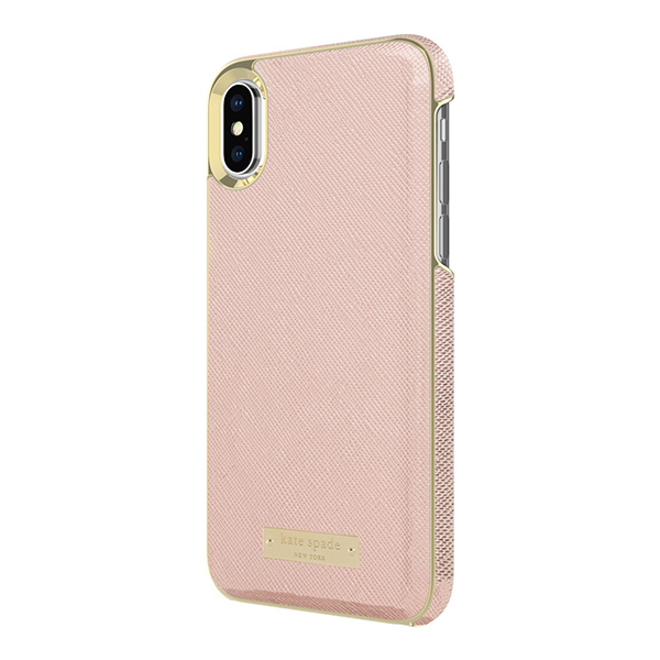 【iPhoneXS/X ケース】Wrap Case (Saffiano Rose Gold/Gold Logo Plate)サブ画像