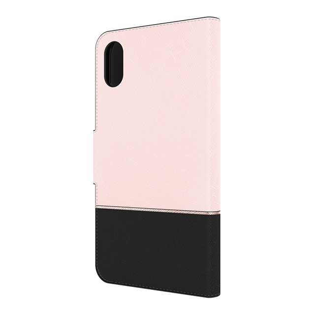 【iPhoneXS/X ケース】Color-Block Folio Case (Rose Quartz/Black/Rose Gold Flange)サブ画像