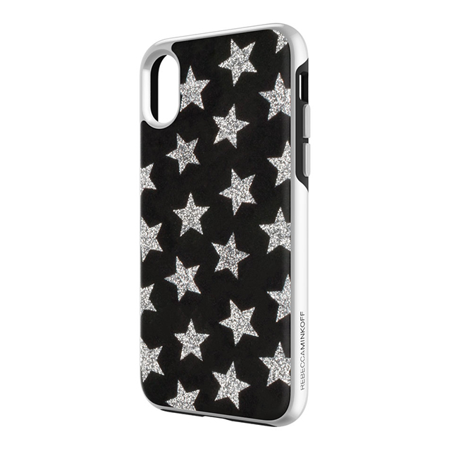 【iPhoneXS/X ケース】Luxe Double Up Case (Leather Stars Black/Silver Glitter)goods_nameサブ画像