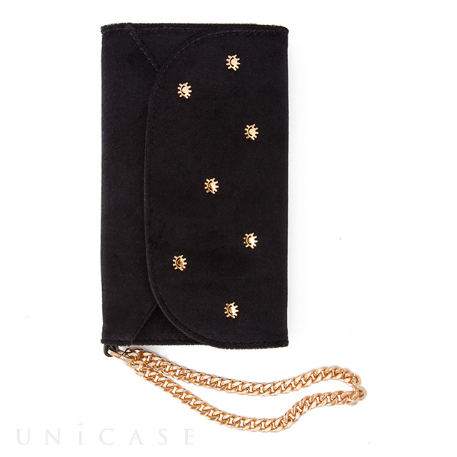 【iPhoneXS/X ケース】WRISTLET CASE (BLACK/EMBELLISHED VELVET)