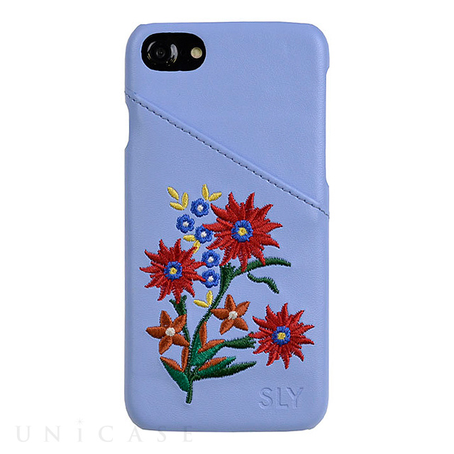 【iPhoneSE(第3/2世代)/8/7/6s/6 ケース】SLY 背面ケース EMBROIDER(LIGHT BLUE)