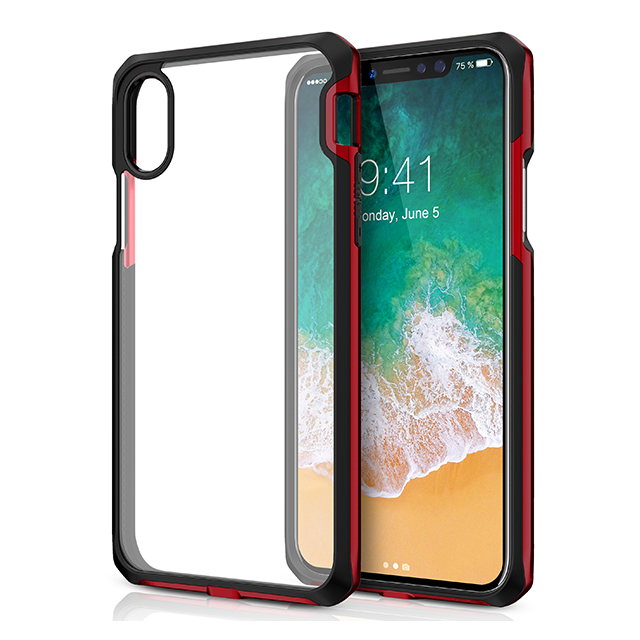 【iPhoneXS/X ケース】液晶保護ガラス付き! 耐衝撃ケース VENUM (レッド)サブ画像