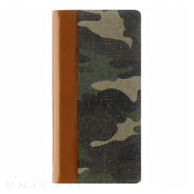 【iPhoneSE(第3/2世代)/8/7 ケース】カモフラージュ柄フラップケース「CAMO」 グリーン