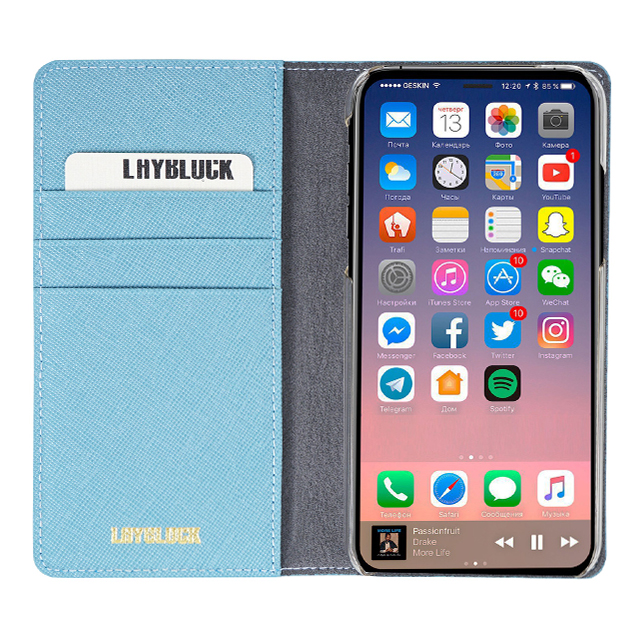 【iPhoneXS/X ケース】Saffiano Flip Case (シルクブルー)goods_nameサブ画像