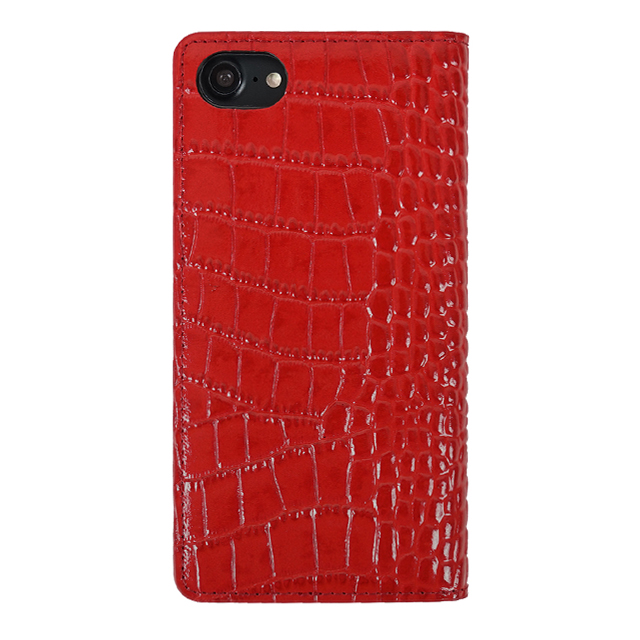 【iPhoneSE(第3/2世代)/8/7 ケース】Enamel Croco Diary (レッド)サブ画像