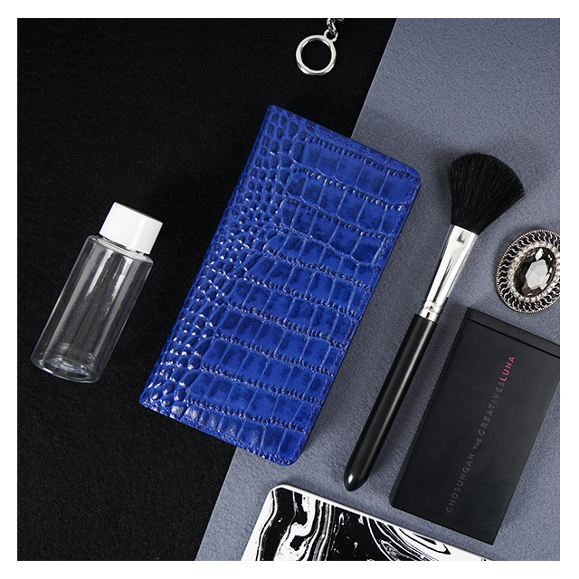 【iPhoneSE(第3/2世代)/8/7 ケース】Enamel Croco Diary (ブルー)goods_nameサブ画像