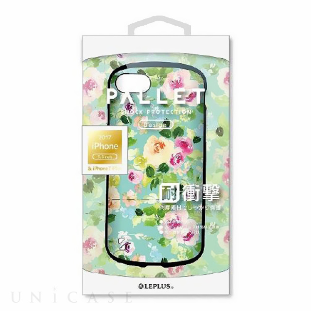 【iPhone8 Plus/7 Plus ケース】耐衝撃ハイブリッドケース「PALLET Design」 (フラワーグリーン)