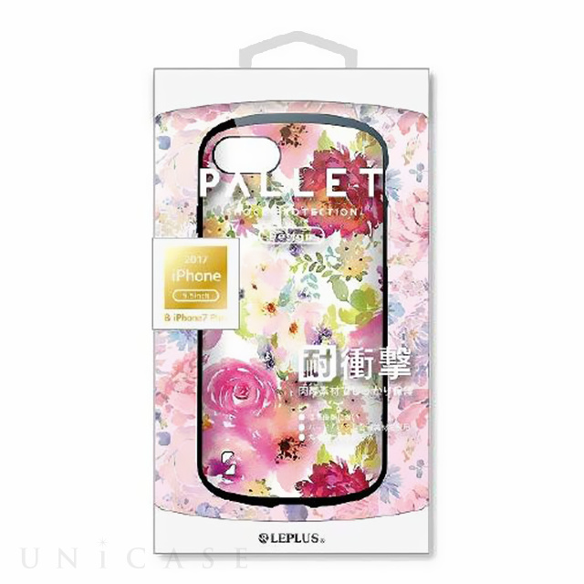 【iPhone8 Plus/7 Plus ケース】耐衝撃ハイブリッドケース「PALLET Design」 (フラワーピンク)