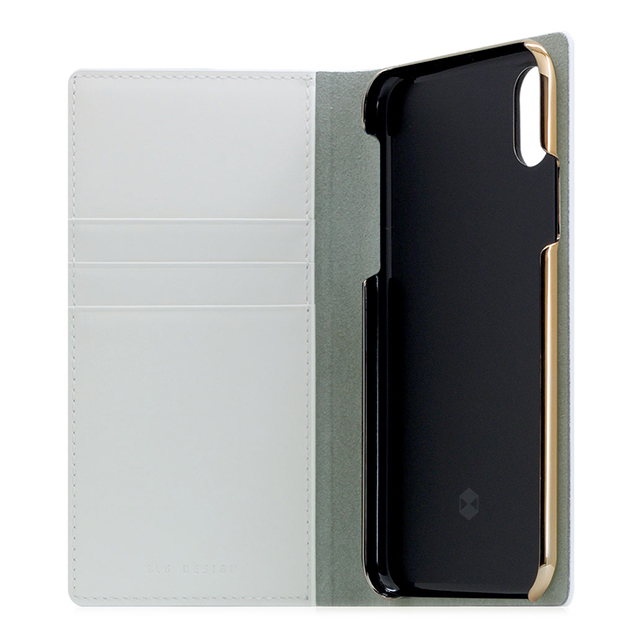 【iPhoneXS/X ケース】Calf Skin Leather Diary (ホワイト)サブ画像