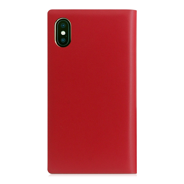 【iPhoneXS/X ケース】Calf Skin Leather Diary (レッド)サブ画像