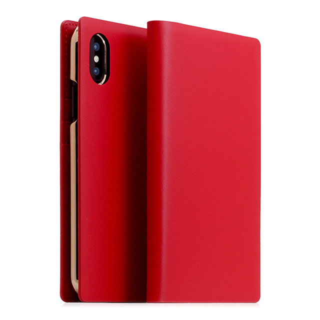 【iPhoneXS/X ケース】Calf Skin Leather Diary (レッド)goods_nameサブ画像