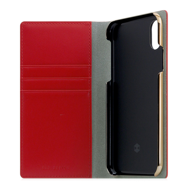 【iPhoneXS/X ケース】Calf Skin Leather Diary (レッド)goods_nameサブ画像