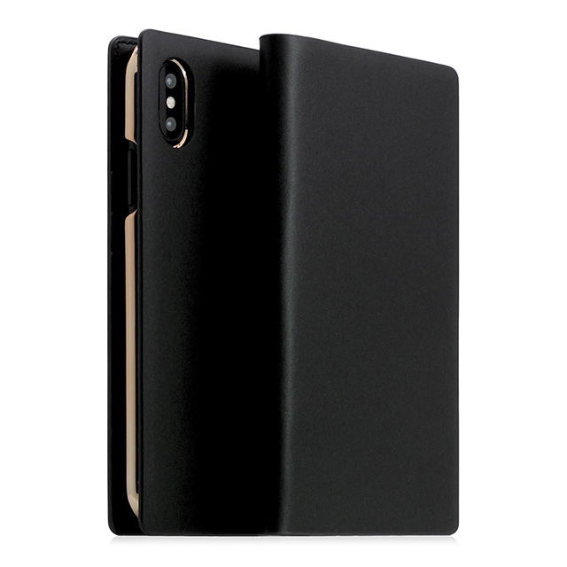 【iPhoneXS/X ケース】Calf Skin Leather Diary (ブラック)goods_nameサブ画像