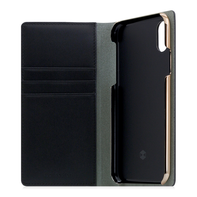 【iPhoneXS/X ケース】Calf Skin Leather Diary (ブラック)goods_nameサブ画像