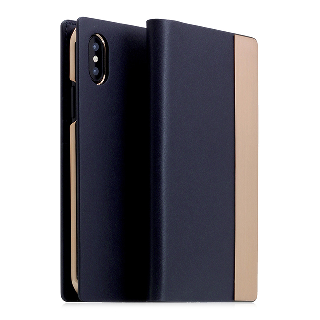 【iPhoneXS/X ケース】Calf Skin Metal Case (ネイビー)サブ画像