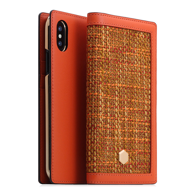 【iPhoneXS/X ケース】Edition Calf Skin Leather Diary (オレンジ)サブ画像