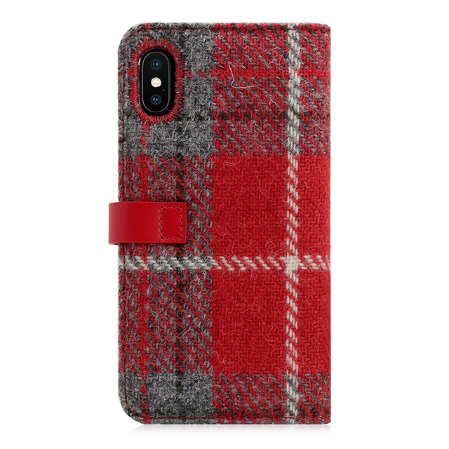 【iPhoneXS/X ケース】Harris Tweed Diary (レッド×グレー)サブ画像