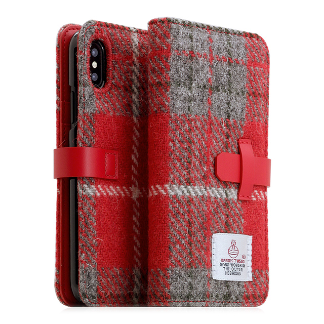 【iPhoneXS/X ケース】Harris Tweed Diary (レッド×グレー)サブ画像