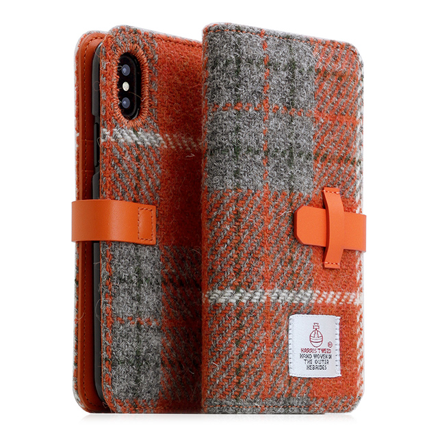 【iPhoneXS/X ケース】Harris Tweed Diary (オレンジ×グレー)goods_nameサブ画像