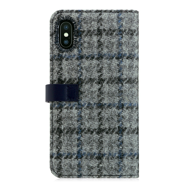 【iPhoneXS/X ケース】Harris Tweed Diary (グレー×ネイビー)サブ画像