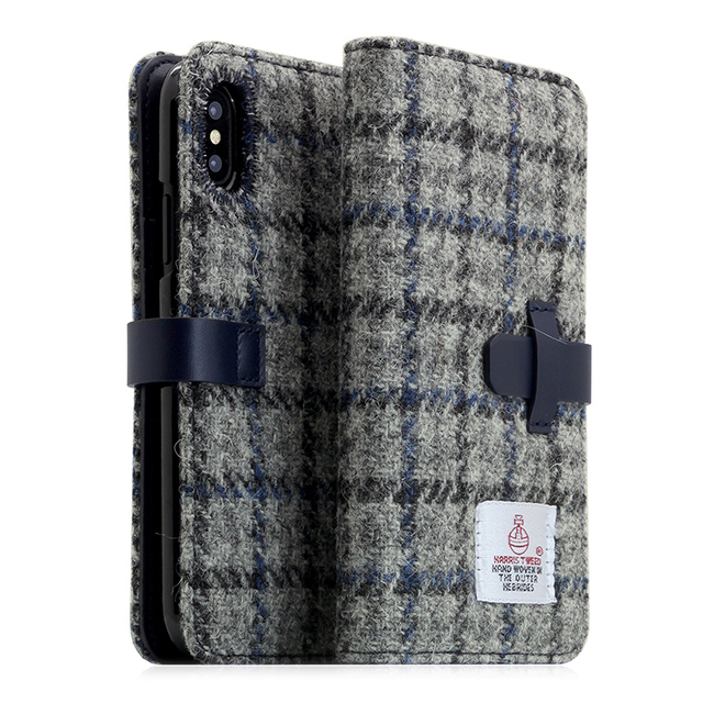 【iPhoneXS/X ケース】Harris Tweed Diary (グレー×ネイビー)サブ画像