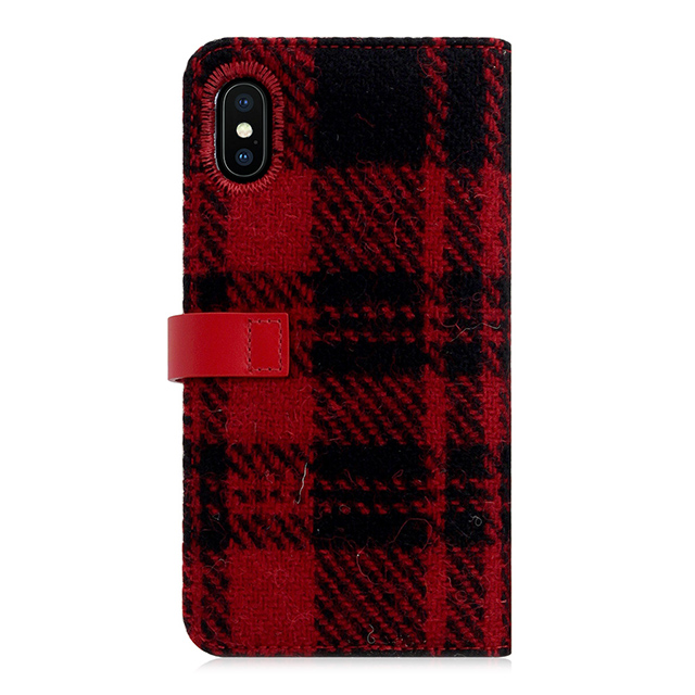 【iPhoneXS/X ケース】Harris Tweed Diary (レッド×ブラック)goods_nameサブ画像