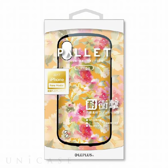 【iPhoneXS/X ケース】耐衝撃ハイブリッドケース「PALLET Design」 (フラワーオレンジ)