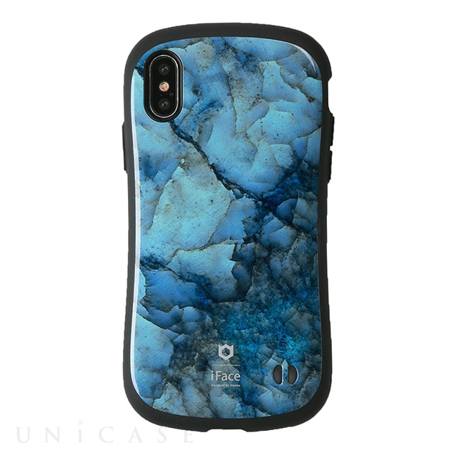 【iPhoneXS/X ケース】iFace First Class Marbleケース (ブルー)