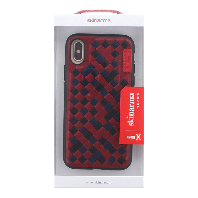 【iPhoneXS/X ケース】シェルケース/ハンドメイド編込み/Trellis Collection (Crimson)サブ画像