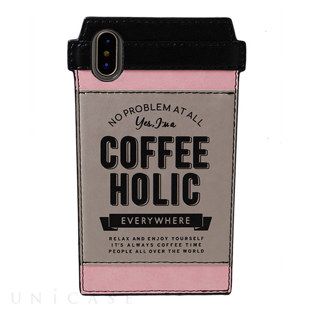 【iPhoneXS/X ケース】Cafe Tumbler Case (ピンク)