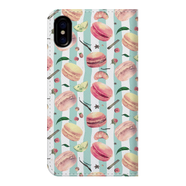 【iPhoneXS/X ケース】手帳型ケース (Cute macaroons)サブ画像