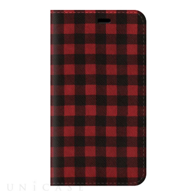 【iPhoneXS/X ケース】手帳型ケース (Gingham-Red)