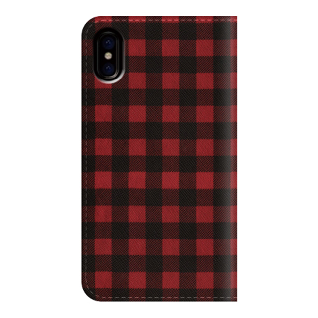 【iPhoneXS/X ケース】手帳型ケース (Gingham-Red)サブ画像