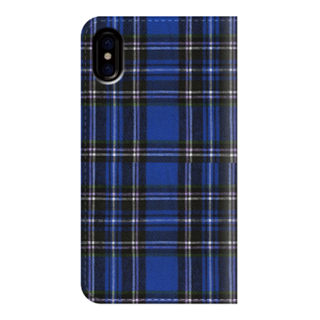 【iPhoneXS/X ケース】手帳型ケース (Tartan-Blue)サブ画像