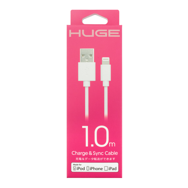 HUGE Lightning CABLE 1.0m ホワイトgoods_nameサブ画像