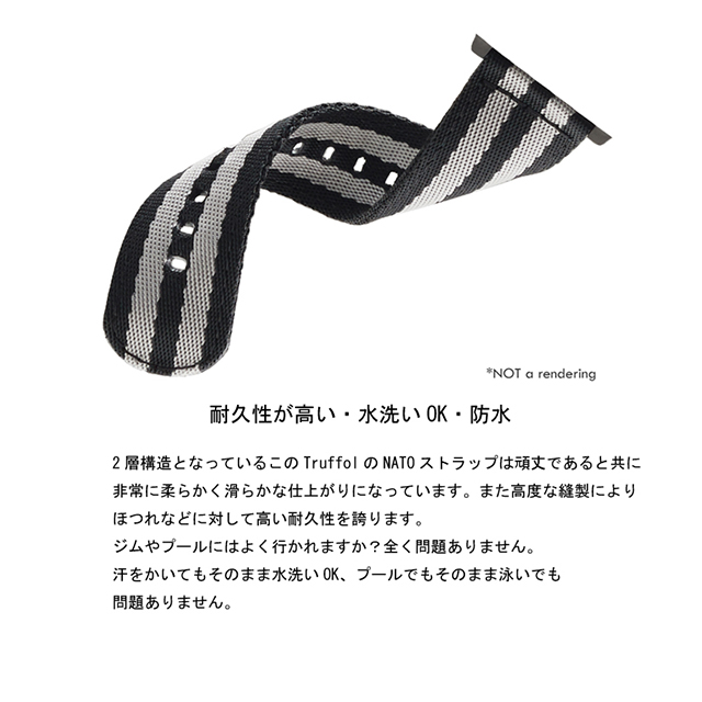 【Apple Watch バンド 44/42mm】22mm NATO Woven Nylon Band (Black/Space Grey) for Apple Watch Series4/2/1goods_nameサブ画像