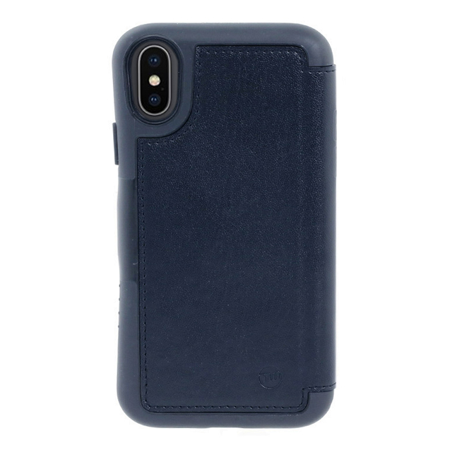 【iPhoneXS/X ケース】Hybrid Card Folio 衝撃吸収・手帳型ケース (ネイビーブルー)サブ画像