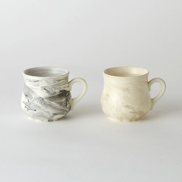 MARBLE MUG IV×GY 2pcs / マーブル マグカップ アイボリー×グレー ペアセットgoods_nameサブ画像