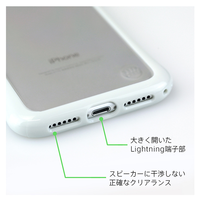 【iPhone8/7 ケース】HYBRID SHELL + TUNEGLASS 耐衝撃クリアケース (グレイ)サブ画像