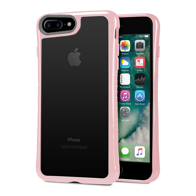 【iPhone8 Plus/7 Plus ケース】HYBRID SHELL + TUNEGLASS 耐衝撃クリアケース (ピンク)サブ画像