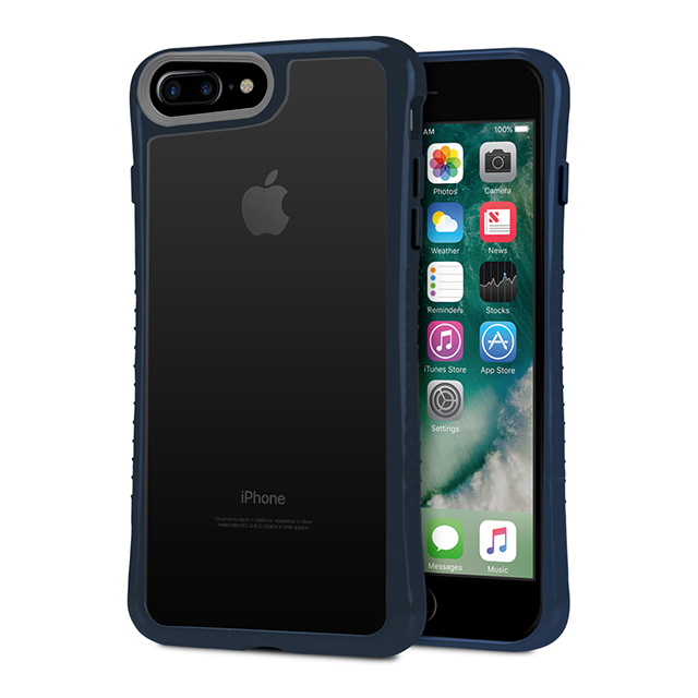 【iPhone8 Plus/7 Plus ケース】HYBRID SHELL + TUNEGLASS 耐衝撃クリアケース (ブルー)サブ画像